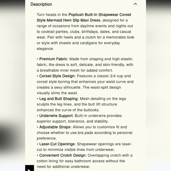 Popilush Shapewear Hourglass Corset Mermaid Dress Black NWT XXL - Picture 4 of 8